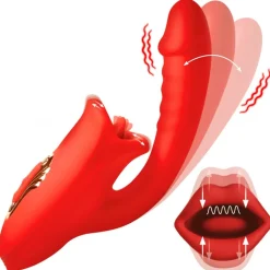 Lickgasm Rabbit & Dual Stimulation Vibrators | Silicone Vibrators>Deep Kiss Silicone Licking Rabbit Vibrator