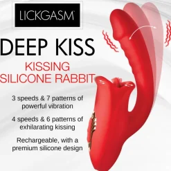 Lickgasm Rabbit & Dual Stimulation Vibrators | Silicone Vibrators>Deep Kiss Silicone Licking Rabbit Vibrator