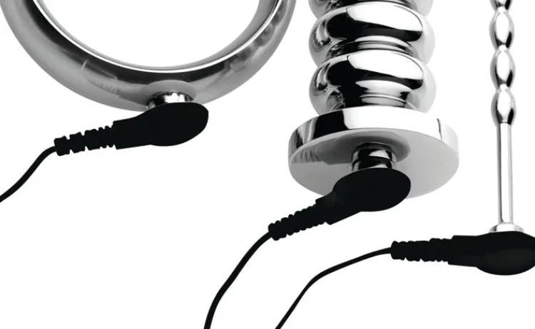 Zeus Electrosex Electro Sex | Aluminum & Steel Dildos & Insertables>Deluxe Series Voltaic For Him Stainless Steel Male E-stim Kit