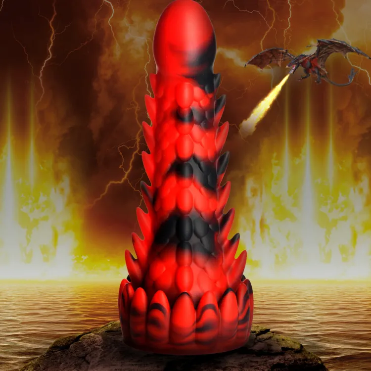 Creature Cocks Silicone Dildos | Non-Representational Dildos>Demon Rising Scaly Dragon Dildo