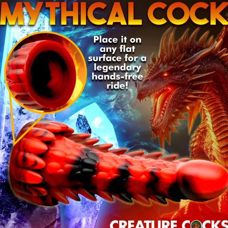Creature Cocks Silicone Dildos | Non-Representational Dildos>Demon Rising Scaly Dragon Dildo