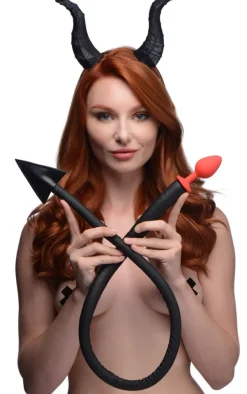 Tailz Butt Plug Tails | Unique Anal Toys>Devil Tail Anal Plug and Horns Set