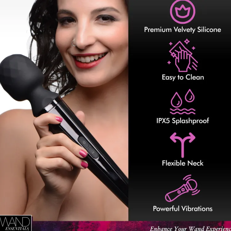 Wand Essentials Rechargeable Vibrators | Wand Massagers>Diamond Head 24X Rechargeable Silicone Wand Massager