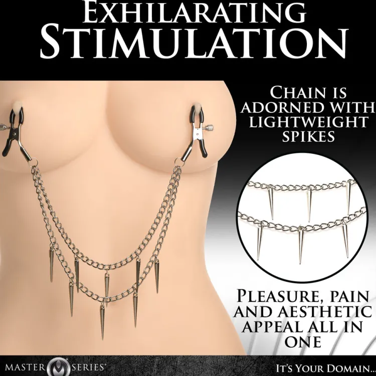 Master Series Nipple Clamps & Stimulators>Double Chain Nipple Clamps