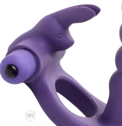 Frisky Penis Rings | Cock Ring Vibrators>Double Delight Dual Penetration Rabbit Cock Ring