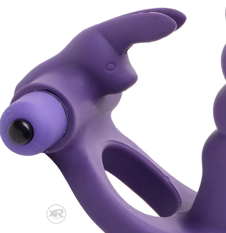 Frisky Penis Rings | Cock Ring Vibrators>Double Delight Dual Penetration Rabbit Cock Ring