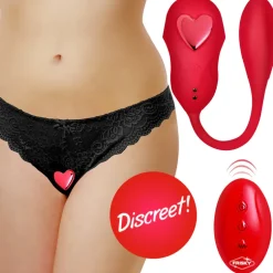 Frisky Wearable & Panty Vibrators | Bullet & Egg Vibrators>Double Love Connection Silicone Panty Vibe with Remote Control