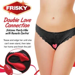 Frisky Wearable & Panty Vibrators | Bullet & Egg Vibrators>Double Love Connection Silicone Panty Vibe with Remote Control