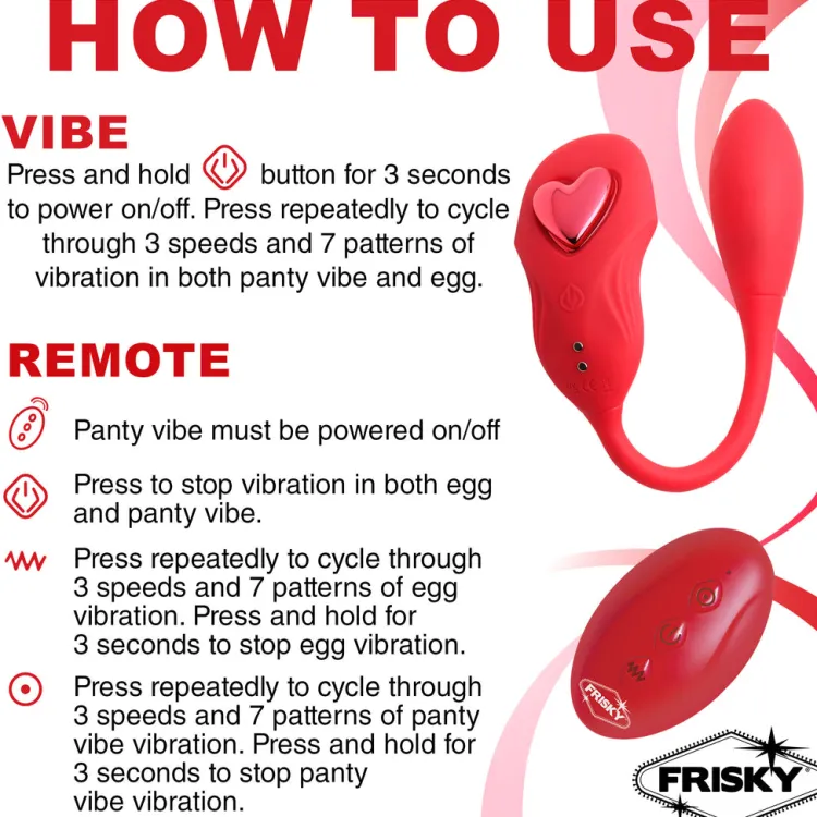 Frisky Wearable & Panty Vibrators | Bullet & Egg Vibrators>Double Love Connection Silicone Panty Vibe with Remote Control