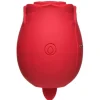 Bloomgasm Silicone Vibrators | Unique Vibrators>Double Tease Rose 10X Sucking and Licking Silicone Stimulator