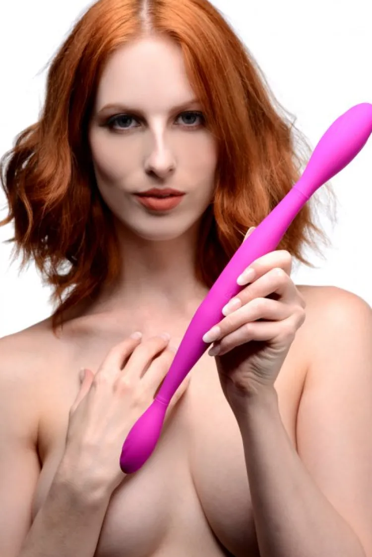 Inmi Vibrating Dildos | Non-Representational Dildos>Double Thump 7x Rechargeable Silicone Double Dildo
