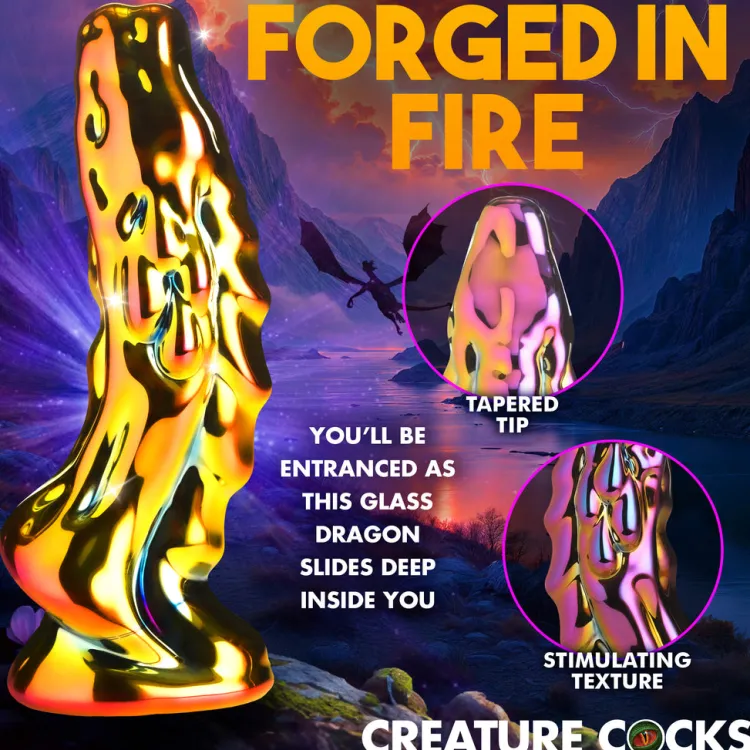 Creature Cocks Glass Dildos>Dragon Glass Glass Dildo