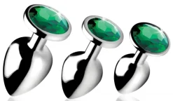 Booty Sparks Jewel Butt Plugs | Anal Starter Toys>Emerald Gem Anal Plug Set