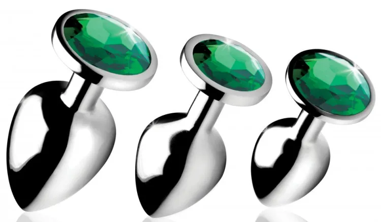 Booty Sparks Jewel Butt Plugs | Anal Starter Toys>Emerald Gem Anal Plug Set