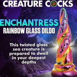 Creature Cocks Ultra Realistic Sex Toys | Silicone Dildos>Enchantress Rainbow Glass Dildo