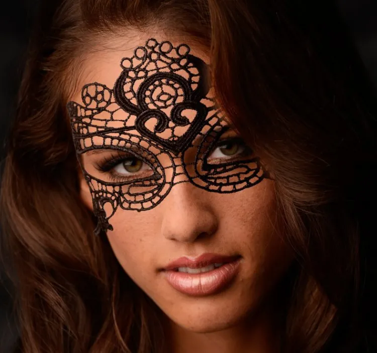 Greygasms Vibrating Panties & Lingerie | Masks & Dress-Up Accessories>Enhanced Black Lace Mask