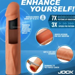 Jock Penis Extenders & Sleeves | App Controlled & Remote Vibrators>Enhancers Vibrating Penis Extension w/ Remote