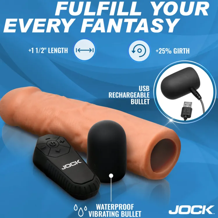 Jock Penis Extenders & Sleeves | App Controlled & Remote Vibrators>Enhancers Vibrating Penis Extension w/ Remote