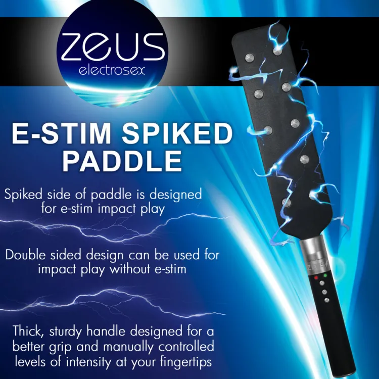 Zeus Electrosex Impact: Whips, Crops & Spankers>E-Stim Spiked Paddle