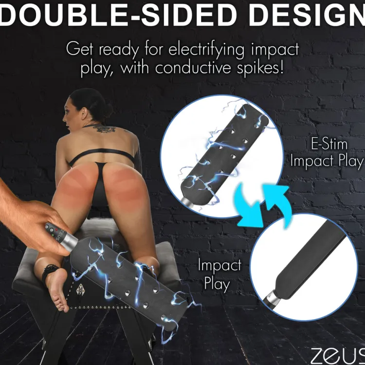 Zeus Electrosex Impact: Whips, Crops & Spankers>E-Stim Spiked Paddle
