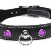 Master Series Leashes & Collars>Fierce Vixen Leather Choker with Rhinestones