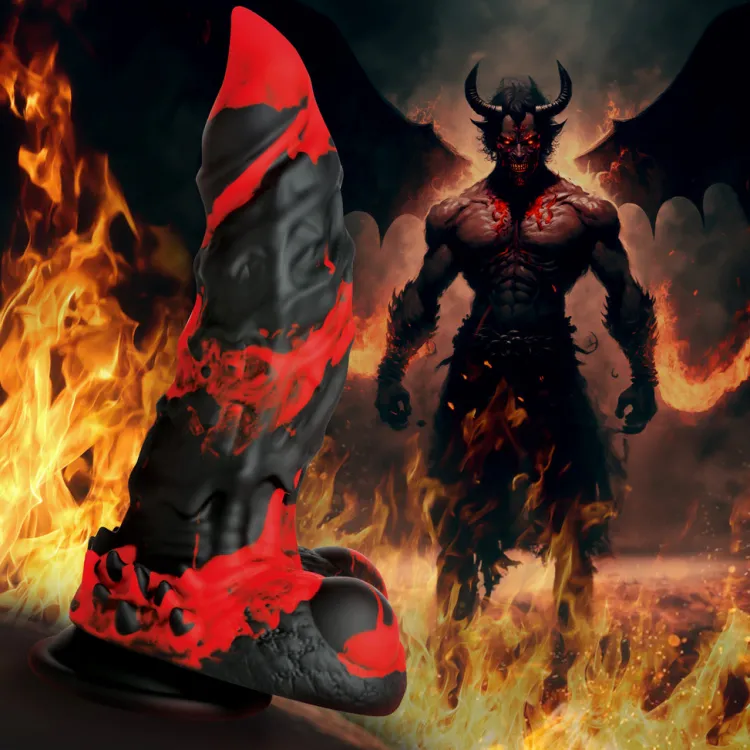Creature Cocks Silicone Dildos | Large Dildos>Fire Demon Monster Silicone Dildo