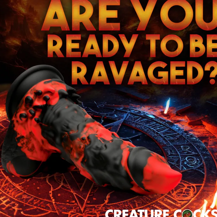 Creature Cocks Silicone Dildos | Large Dildos>Fire Demon Monster Silicone Dildo