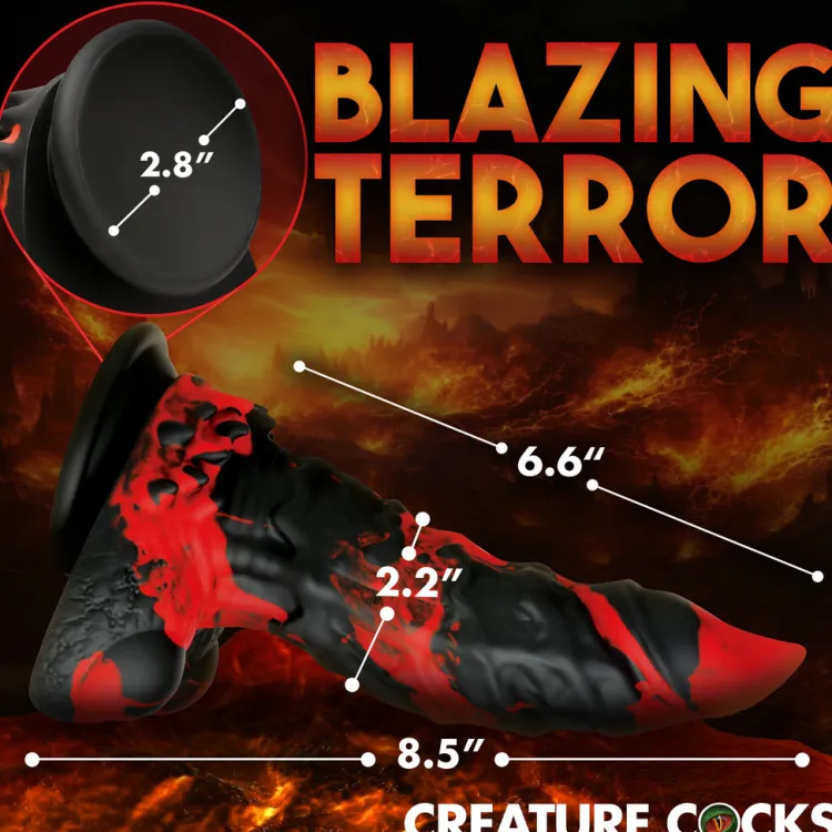 Creature Cocks Silicone Dildos | Large Dildos>Fire Demon Monster Silicone Dildo