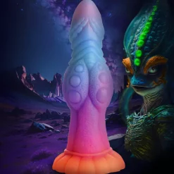 Creature Cocks Silicone Dildos | Large Dildos>Galactic Cock Alien Creature Glow-in-the-Dark Silicone Dildo