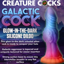 Creature Cocks Silicone Dildos | Large Dildos>Galactic Cock Alien Creature Glow-in-the-Dark Silicone Dildo