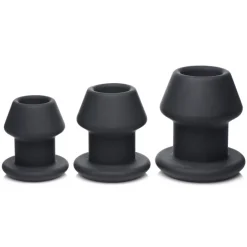 Master Series Unique Anal Toys | Large Butt Plugs>Gape-Grommets 3 Piece Hollow Silicone Anal Dilator Set