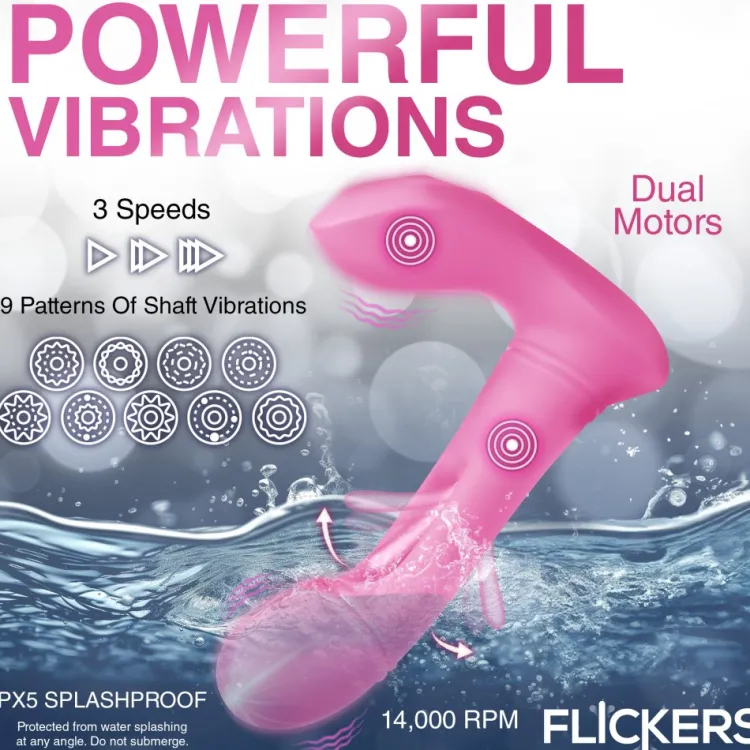 Inmi App Controlled & Remote Vibrators | Insertable & Realistic Dildo Vibrators>G-Flick G-Spot Flicking Silicone Vibrator with Remote