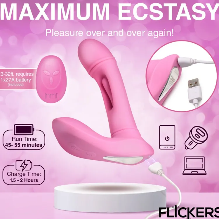 Inmi App Controlled & Remote Vibrators | Insertable & Realistic Dildo Vibrators>G-Flick G-Spot Flicking Silicone Vibrator with Remote
