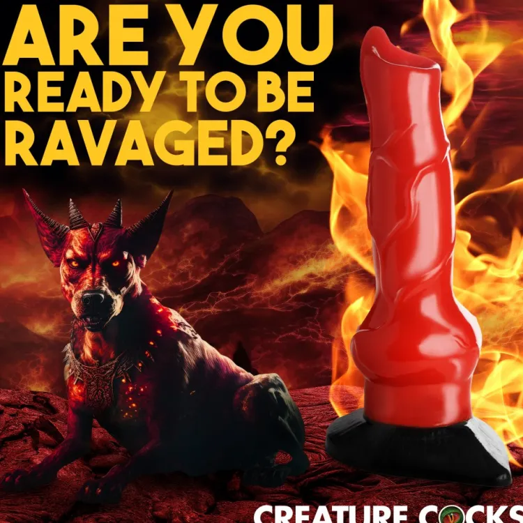 Creature Cocks Large Dildos>Giant Hell-Hound Canine 2ft Dildo