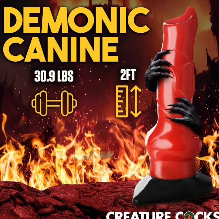 Creature Cocks Large Dildos>Giant Hell-Hound Canine 2ft Dildo