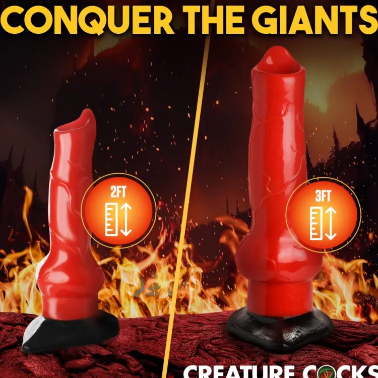 Creature Cocks Large Dildos>Giant Hell-Hound Canine 2ft Dildo