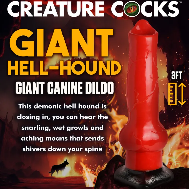 Creature Cocks Large Dildos>Giant Hell-Hound 3ft Canine Dildo