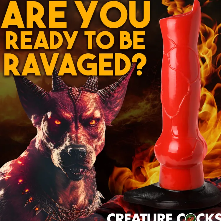 Creature Cocks Large Dildos>Giant Hell-Hound 3ft Canine Dildo