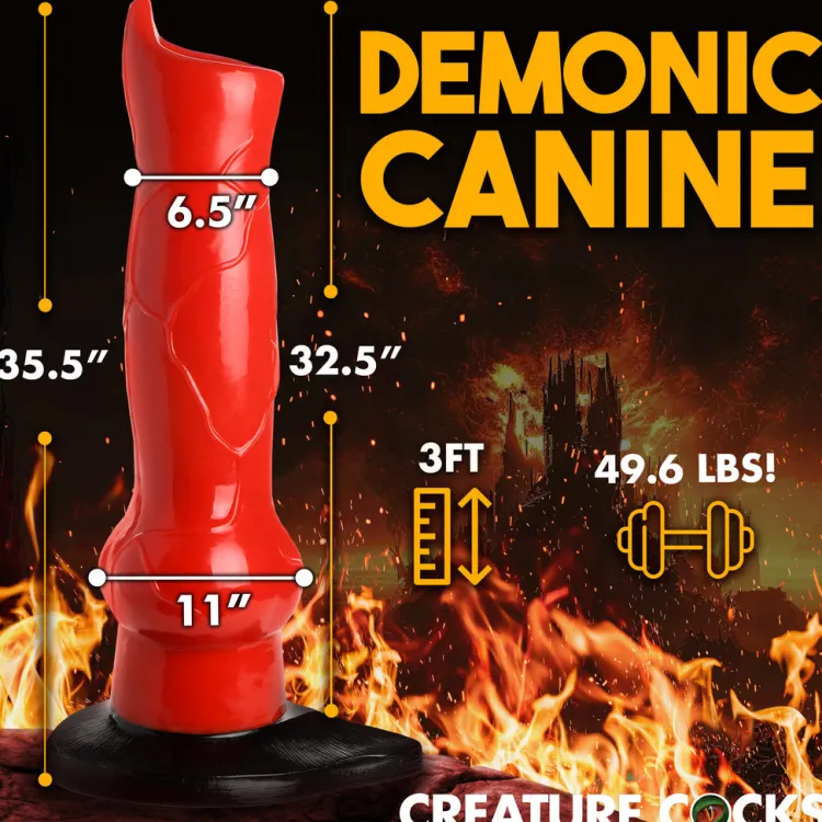 Creature Cocks Large Dildos>Giant Hell-Hound 3ft Canine Dildo