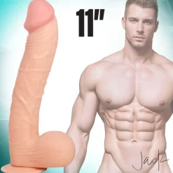 Raging Cockstars Harness Compatible Dildos | Realistic Dildos>Giant Jim 11 Inch Realistic Dildo