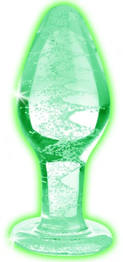 Booty Sparks Jewel Butt Plugs | Anal Starter Toys>Glow-In-The-Dark Glass Anal Plug