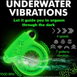 Bang Penis Rings | Cock Ring Vibrators>Glow-in-the-Dark Silicone Vibrating Cock Ring