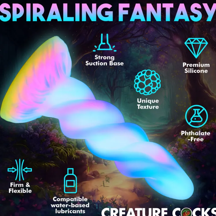 Creature Cocks Silicone Dildos | Harness Compatible Dildos>Glow-in-the-Dark Unicorn Dildo