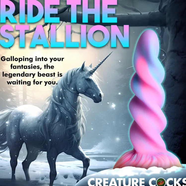 Creature Cocks Silicone Dildos | Harness Compatible Dildos>Glow-in-the-Dark Unicorn Dildo