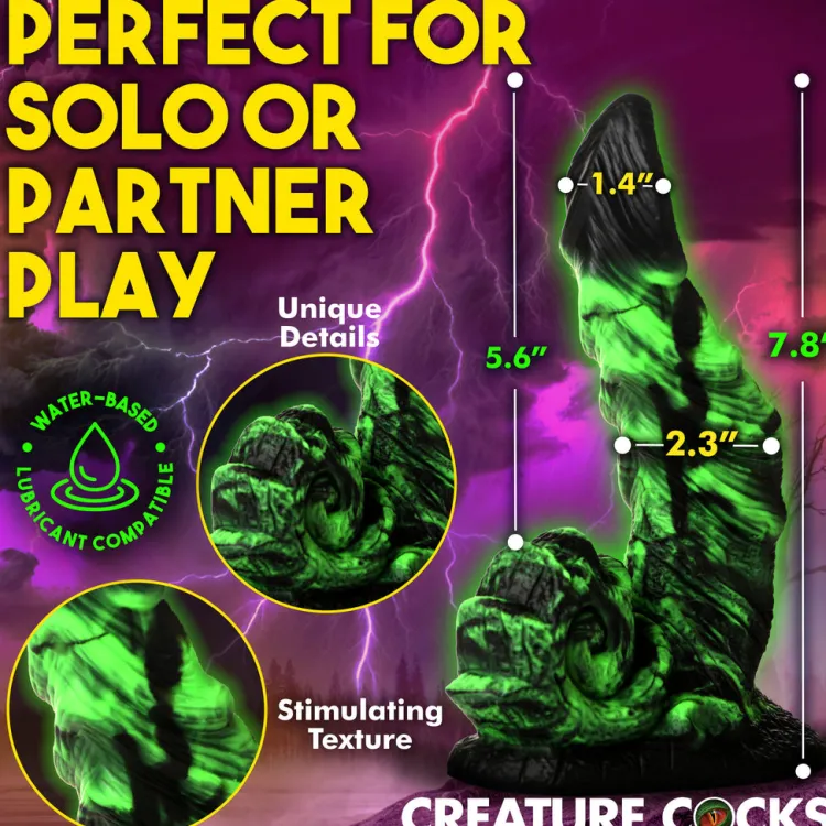 Creature Cocks Silicone Dildos | Non-Representational Dildos>Glowzilla Glow-In-The-Dark Silicone Dildo
