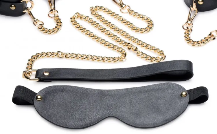 Master Series Wrist & Ankle Cuffs>Gold Submission Bondage Kit