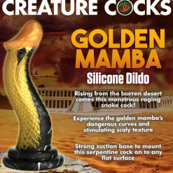 Creature Cocks Silicone Dildos | Harness Compatible Dildos>Golden Mamba Silicone Dildo