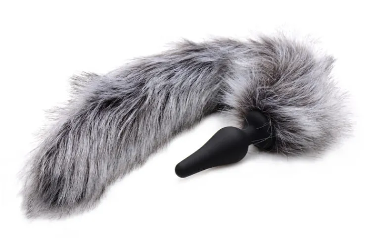 Tailz Sensation Play, Tools & Accessories | Butt Plug Tails>Grey Wolf Tail Anal Plug and Ears Set