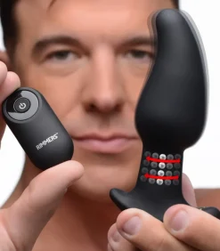 Rimmers Luxury Toys | Vibrating Butt Plugs>Gyro-M 10X Curved Rimming Plug with Remote Control