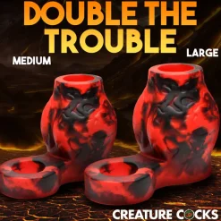 Creature Cocks Penis Rings | Penis Extenders & Sleeves>Hell Hound Silicone Girth Enhancer with Ball Strap